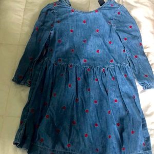 Girls chambray heart dress